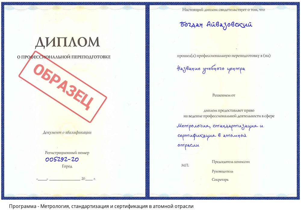 Метрология, стандартизация и сертификация в атомной отрасли Оренбург